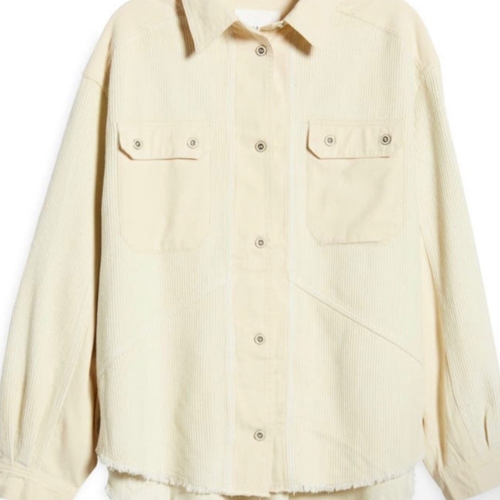 Bread and supply tan frayed jacket
